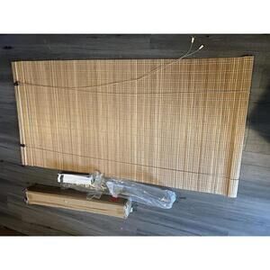 Outdoor Rollup Shades for Patio - 32"W x 72"H Brown